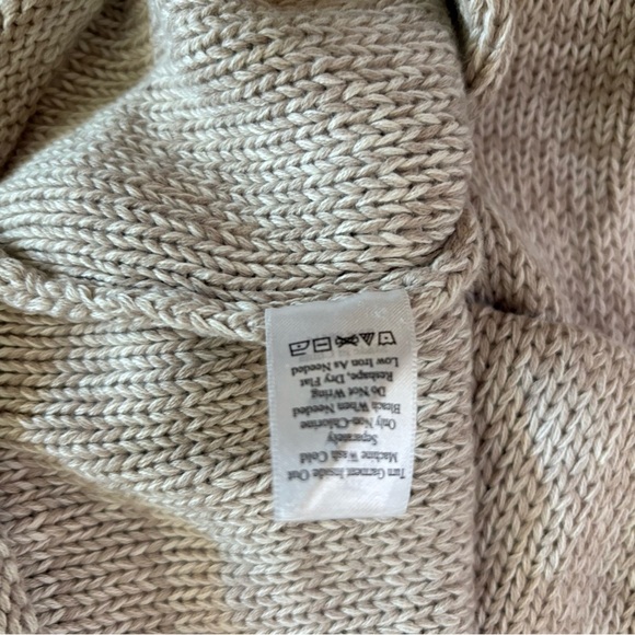 Coldwater Creek Sweater Beige Striped Sz M (10-12) 100% Cotton Old Money Classic - Picture 6 of 8